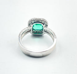 Bague Art Déco Emeraude et Diamants - Castafiore