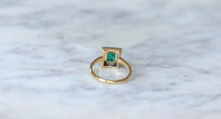 Bague Art Déco Emeraude et diamants - Castafiore