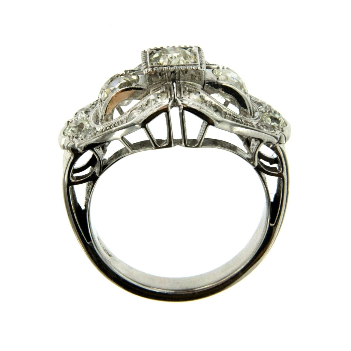 Bague Art déco en or blanc et diamant - Castafiore