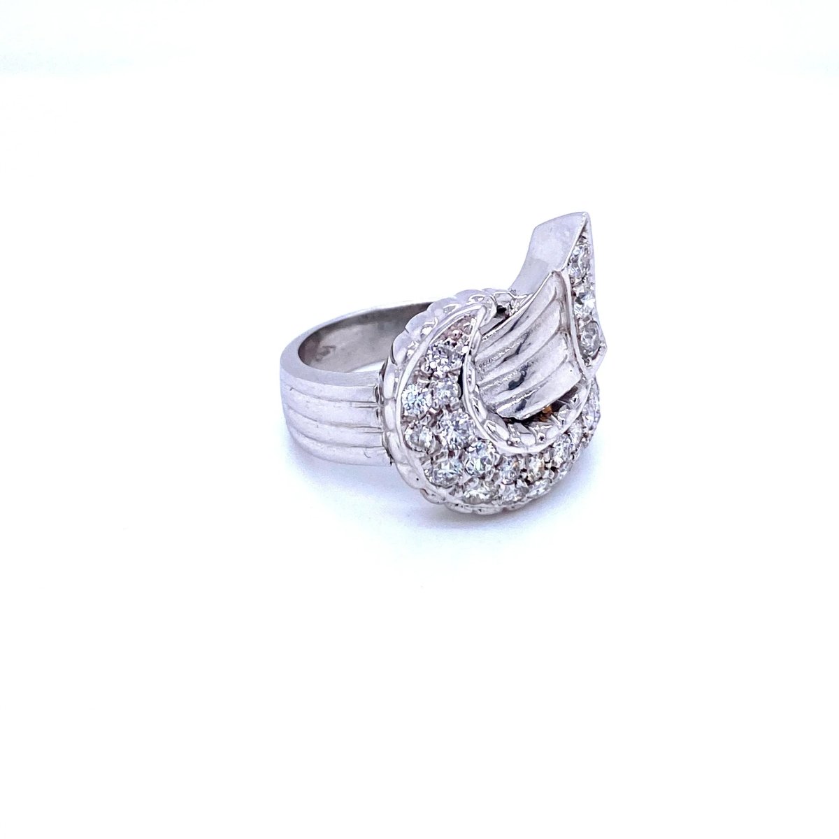 Bague Art déco en or blanc et diamant - Castafiore