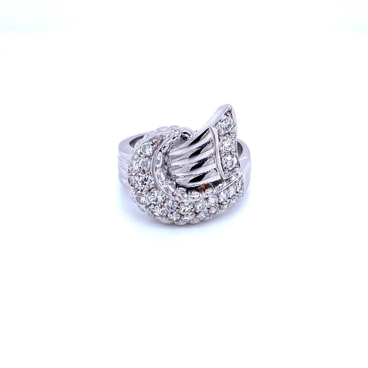 Bague Art déco en or blanc et diamant - Castafiore