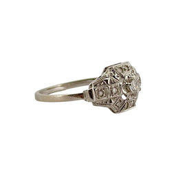 Bague Art déco en or blanc et diamant - Castafiore