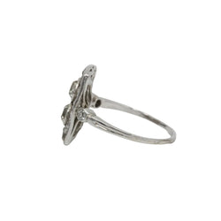 Bague Art Déco en or blanc et diamants - Castafiore