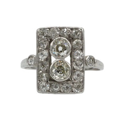 Bague Art Déco en or blanc et diamants - Castafiore