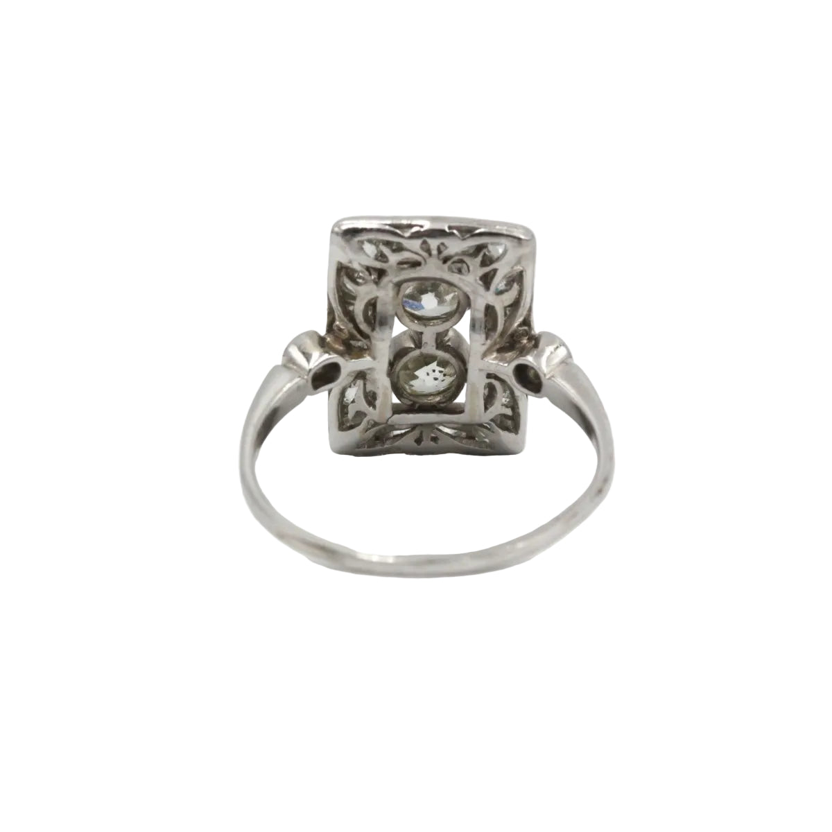 Bague Art Déco en or blanc et diamants - Castafiore