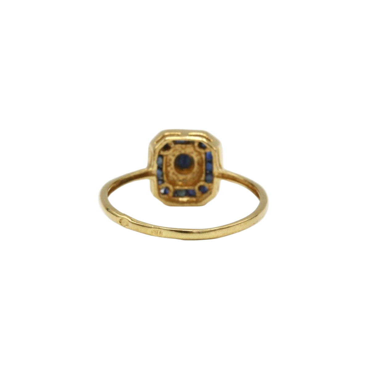 Bague Art Déco en or jaune et blanc saphirs - Castafiore