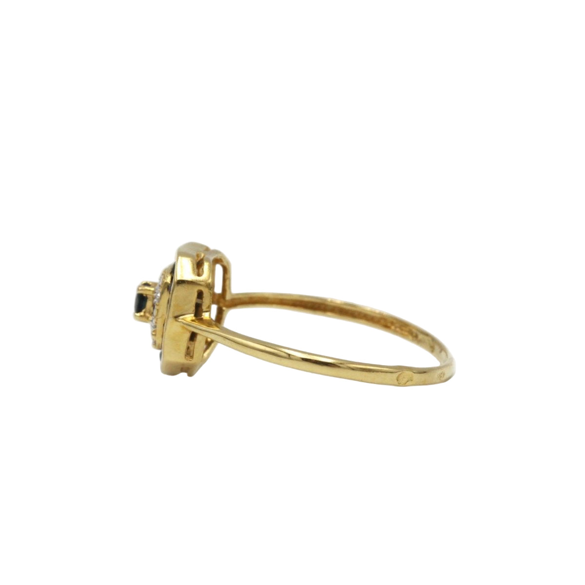 Bague Art Déco en or jaune et blanc saphirs - Castafiore