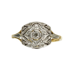 Bague Art Déco en or, platine et diamant - Castafiore