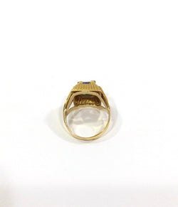 Bague Art Déco en or rose et spinelle bleu - Castafiore