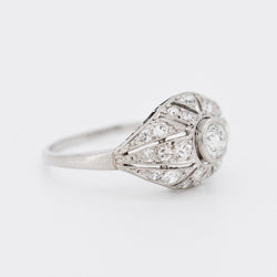 Bague Art Deco en Platine et Diamants - Castafiore