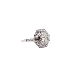 Bague Art Déco en platine et diamants - Castafiore