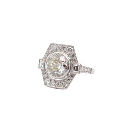 Bague Art déco en platine et diamants - Castafiore