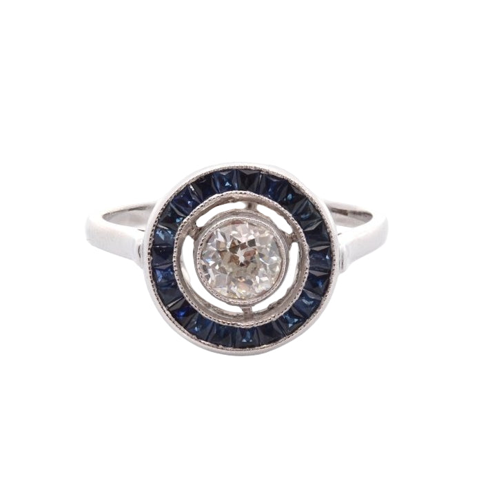 Bague Art déco en platine et diamants - Castafiore