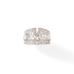 Bague Art déco en platine et diamants - Castafiore