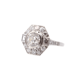 Bague Art Déco en platine et diamants - Castafiore