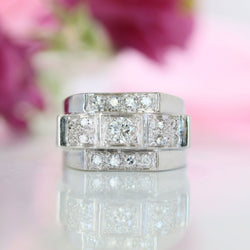Bague art déco en platine et diamants - Castafiore