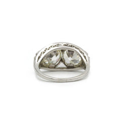 Bague Art - Déco en platine et diamants - Castafiore