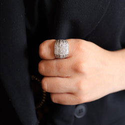 Bague Art déco en platine et diamants - Castafiore