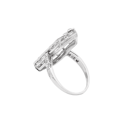Bague Art Déco en platine et diamants - Castafiore