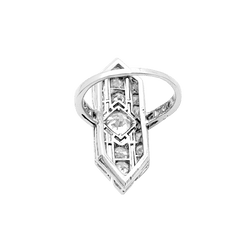 Bague Art Déco en platine et diamants - Castafiore