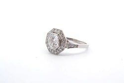 Bague Art Déco octogonale diamants - Castafiore