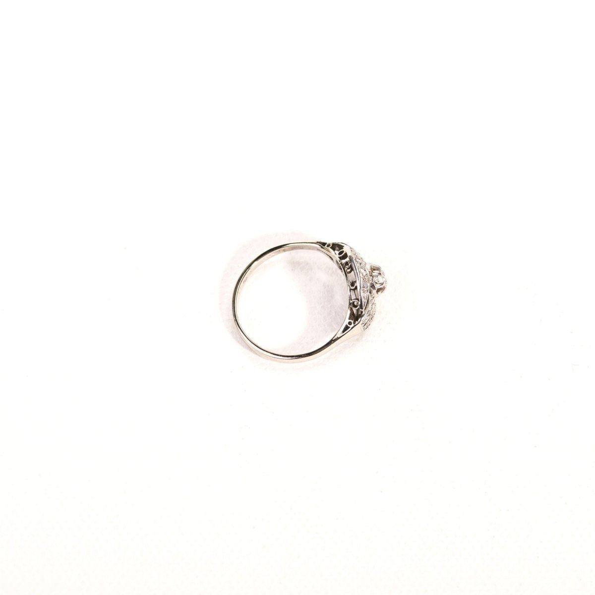 Bague Art Déco octogonale diamants en or et platine - Castafiore