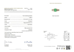 Bague Art Deco or jaune diamants emeraude colombienne Muzo 1,9 carat - Castafiore