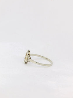 Bague Art Deco or platine diamants taille rose - Castafiore