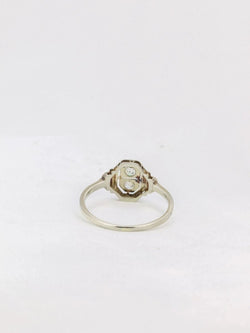 Bague Art Deco or platine diamants taille rose - Castafiore