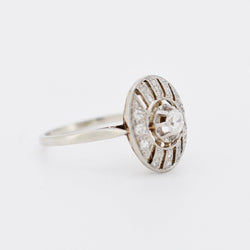 Bague Art Deco Or Platine et Diamants - Castafiore