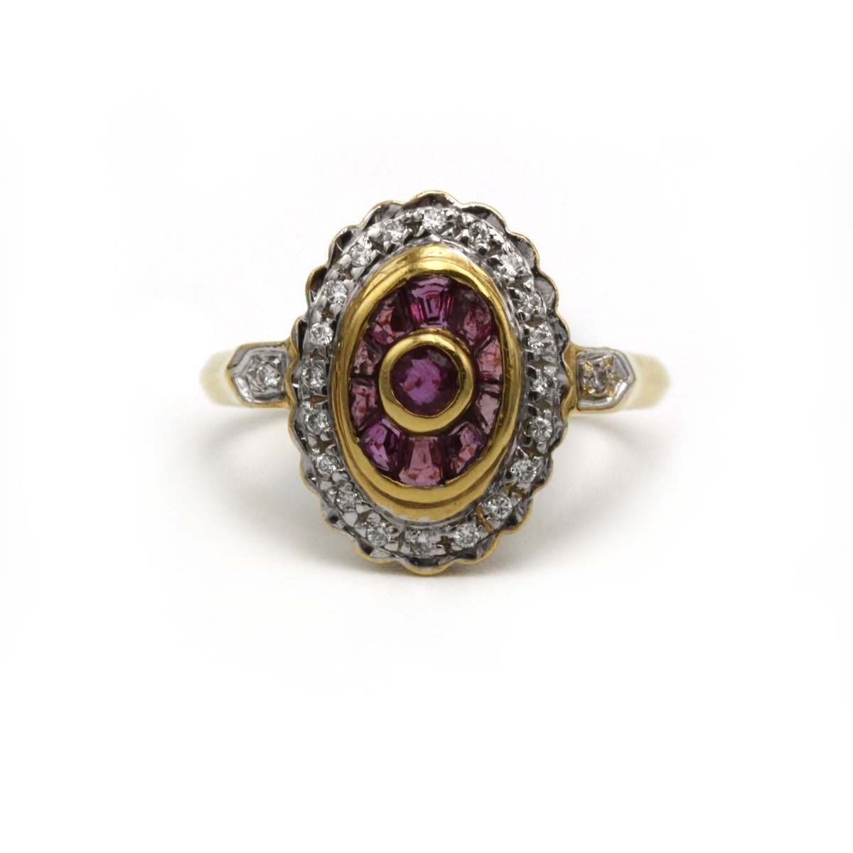 Bague Art Déco - Or, Rubis & Diamants - Castafiore