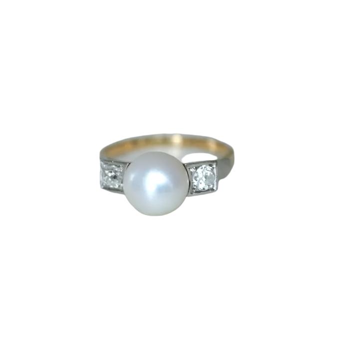 Bague Art Déco Perle et Diamants - Castafiore