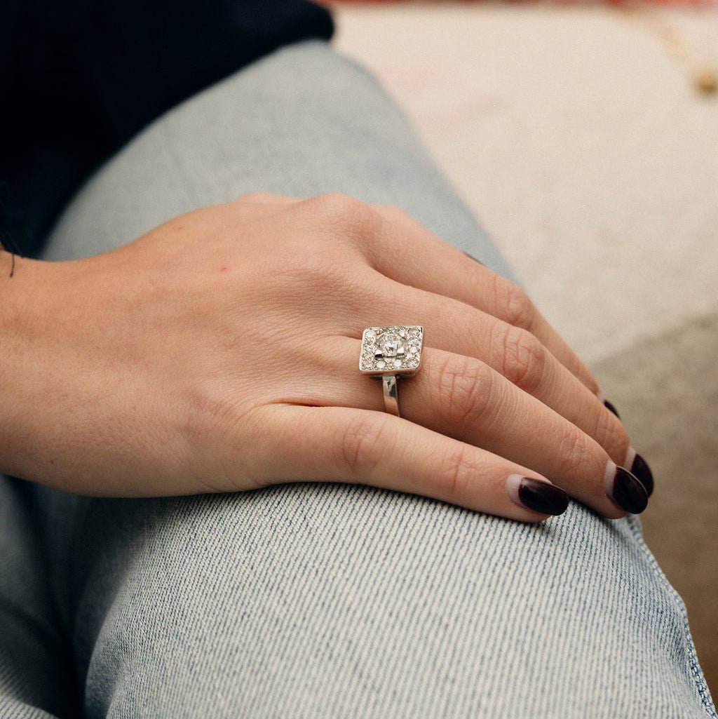 Bague Art Déco Platine et diamants - Castafiore