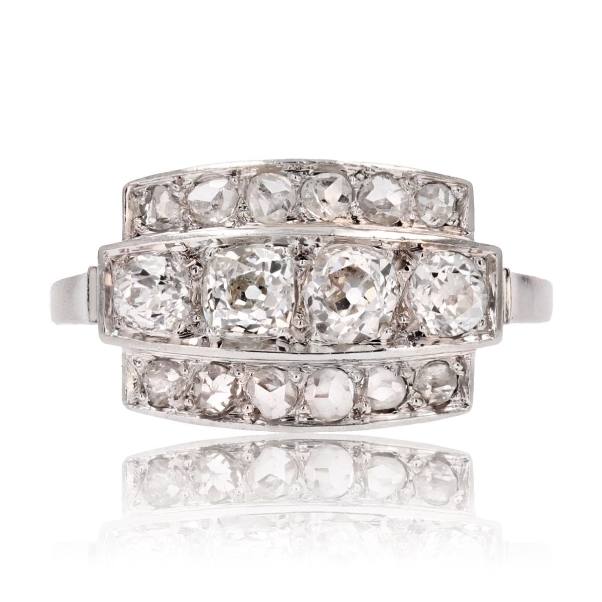 Bague Art déco platine et diamants - Castafiore