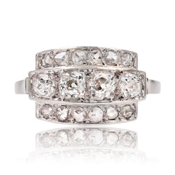 Bague Art déco platine et diamants - Castafiore
