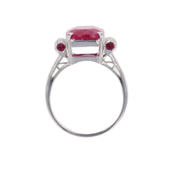 Bague Art Déco rubis et diamants en or blanc - Castafiore