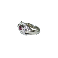 Bague Art Déco Rubis et Diamants sur Platine - Castafiore