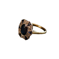 Bague Art Déco Saphir Et Diamants. - Castafiore