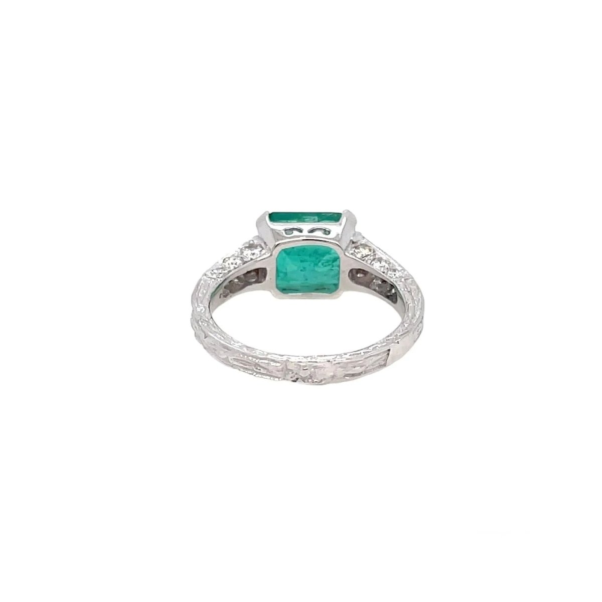 Bague Art Nouveau Emeraude Diamant - Castafiore