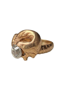 Bague Art Nouveau, en or rose et diamant - Castafiore