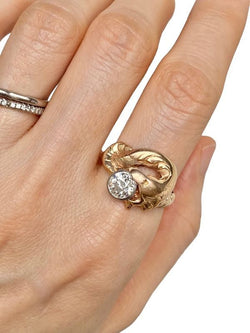 Bague Art Nouveau, en or rose et diamant - Castafiore