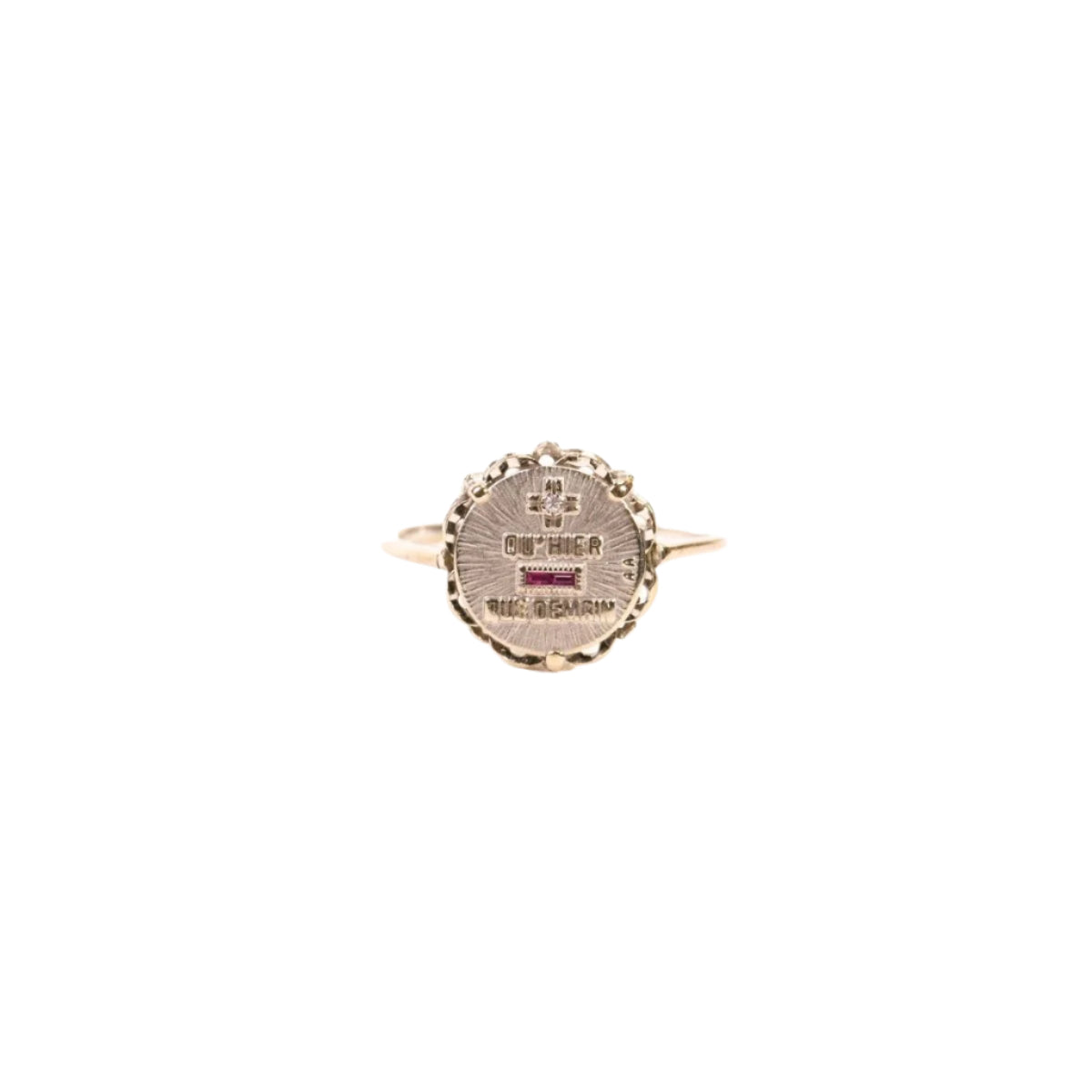 Bague AUGIS diamant rubis or blanc - Castafiore