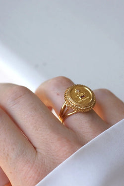 Bague Augis Vintage Or Jaune et Diamant T54 - Castafiore