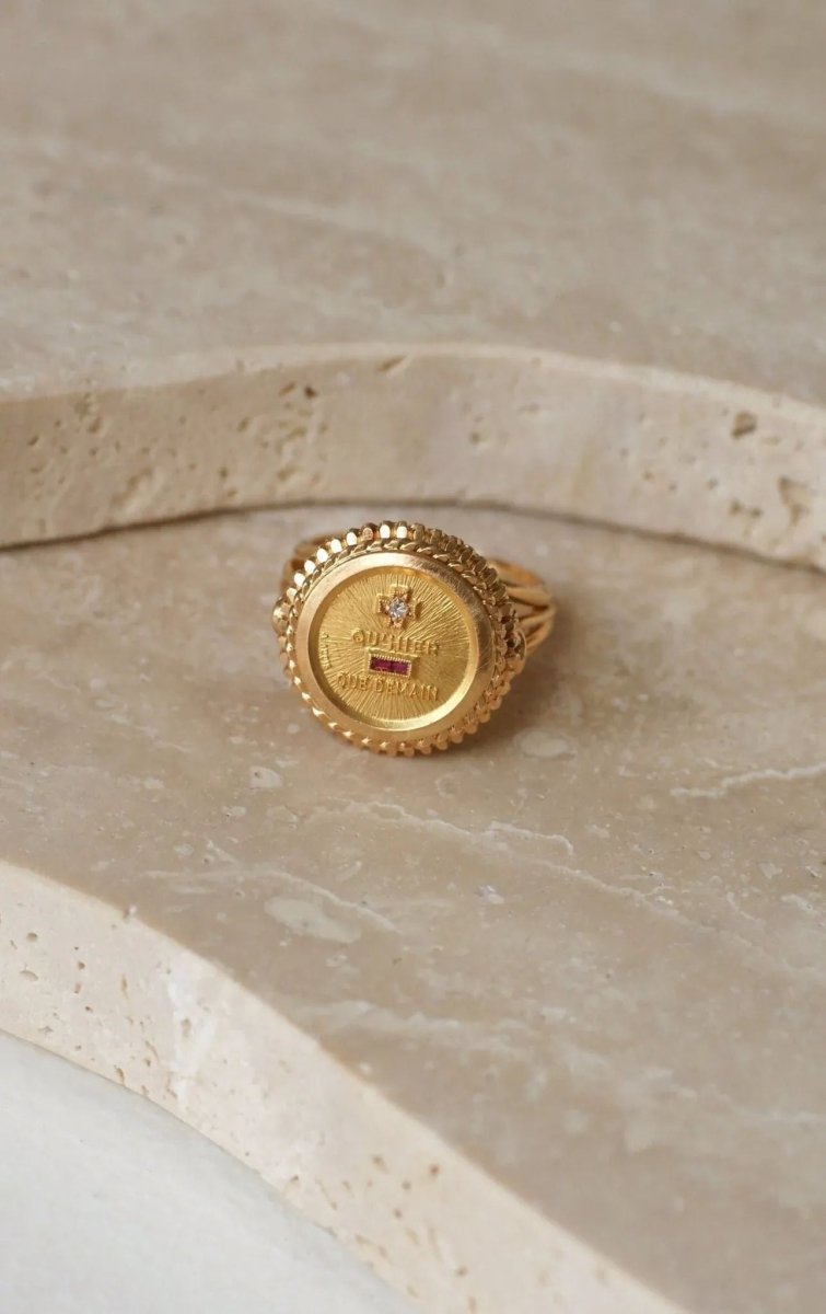 Bague Augis Vintage Or Jaune et Diamant T54 - Castafiore