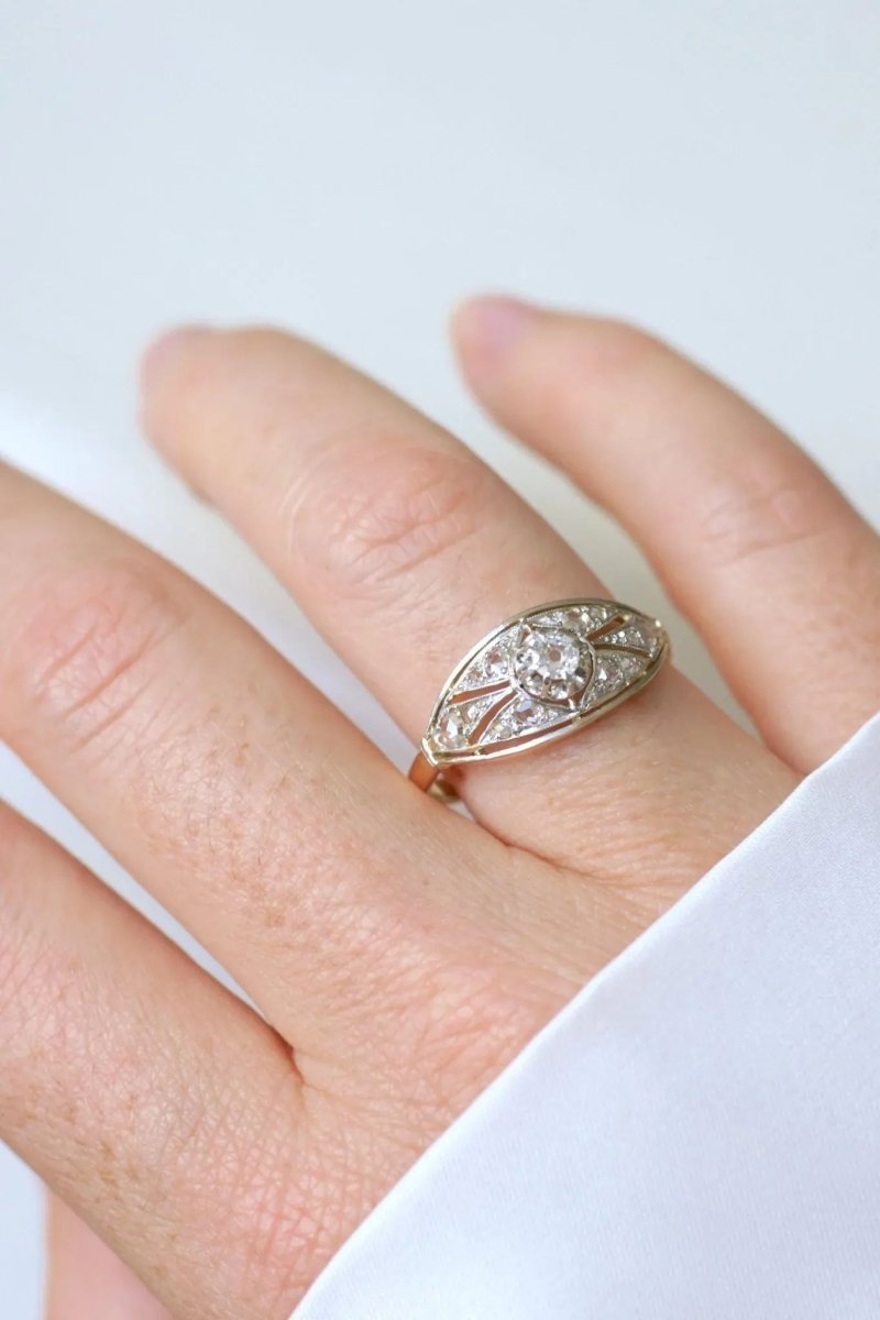 Bague Bandeau Art Déco Diamants - Castafiore