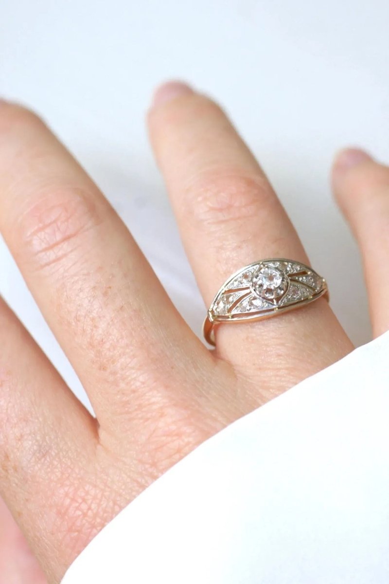 Bague Bandeau Art Déco Diamants - Castafiore