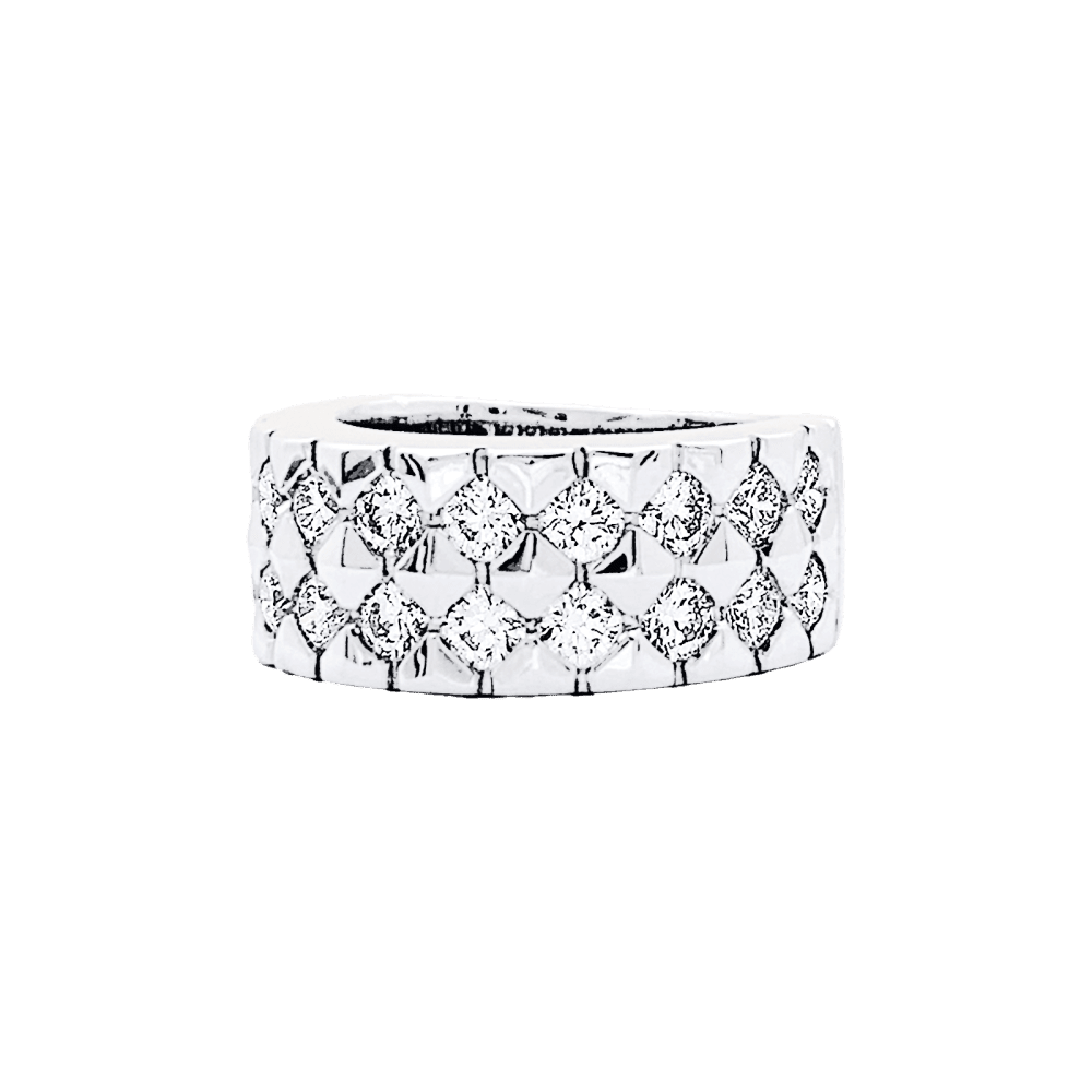 Bague Bandeau BOUCHERON en or blanc et diamants - Castafiore