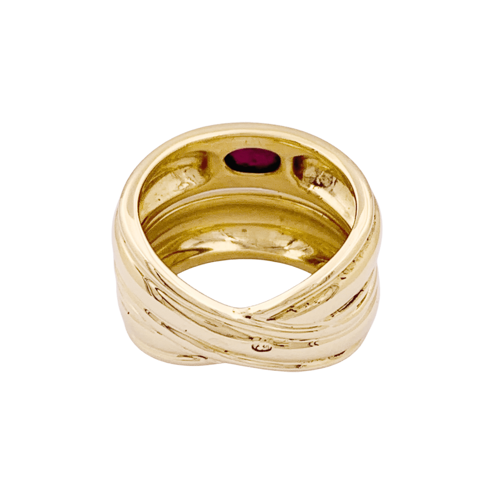 Bague Bandeau BOUCHERON en or jaune et rubis - Castafiore