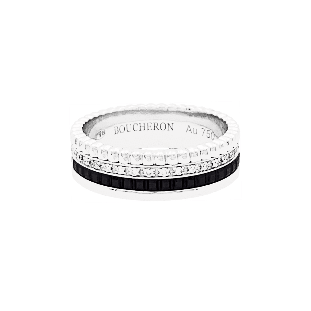 Bague Bandeau BOUCHERON "Quatre Black Édition" en or blanc et diamants - Castafiore