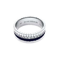 Bague Bandeau BOUCHERON "Quatre Black Édition" en or blanc et diamants - Castafiore
